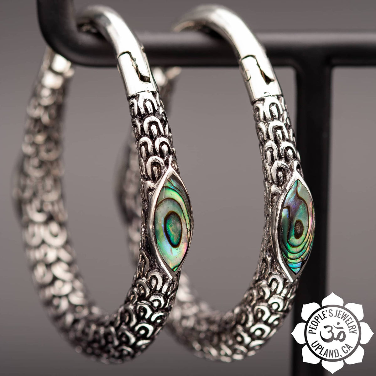 Brass Marquise Clickers with Inlay by Peoples Jewelry - Laughing Buddha Studios SoCal