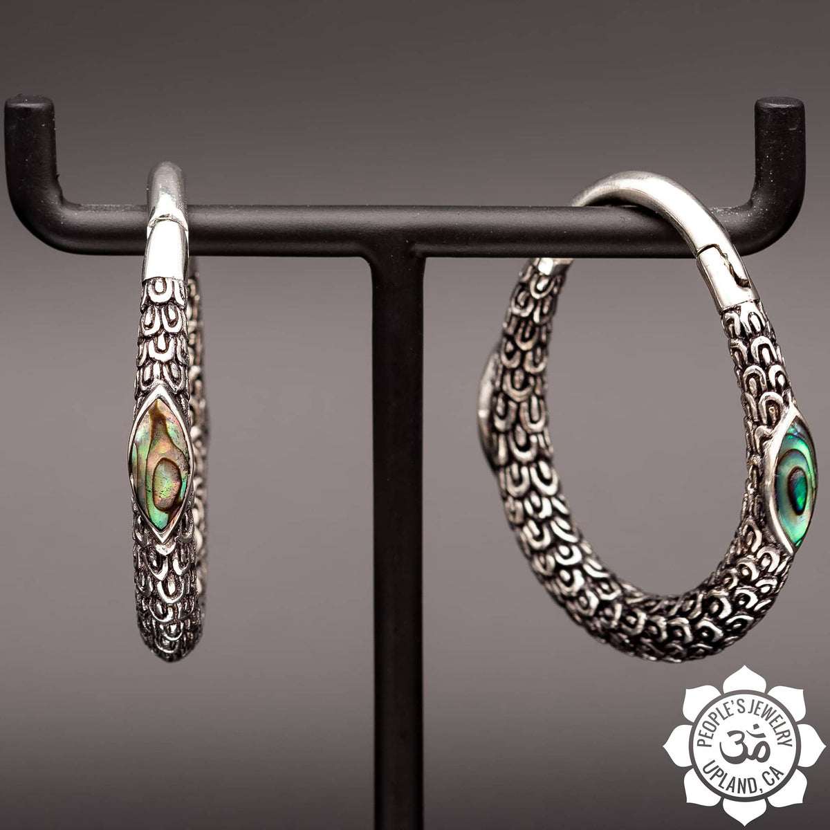 Brass Marquise Clickers with Inlay by Peoples Jewelry - Laughing Buddha Studios SoCal