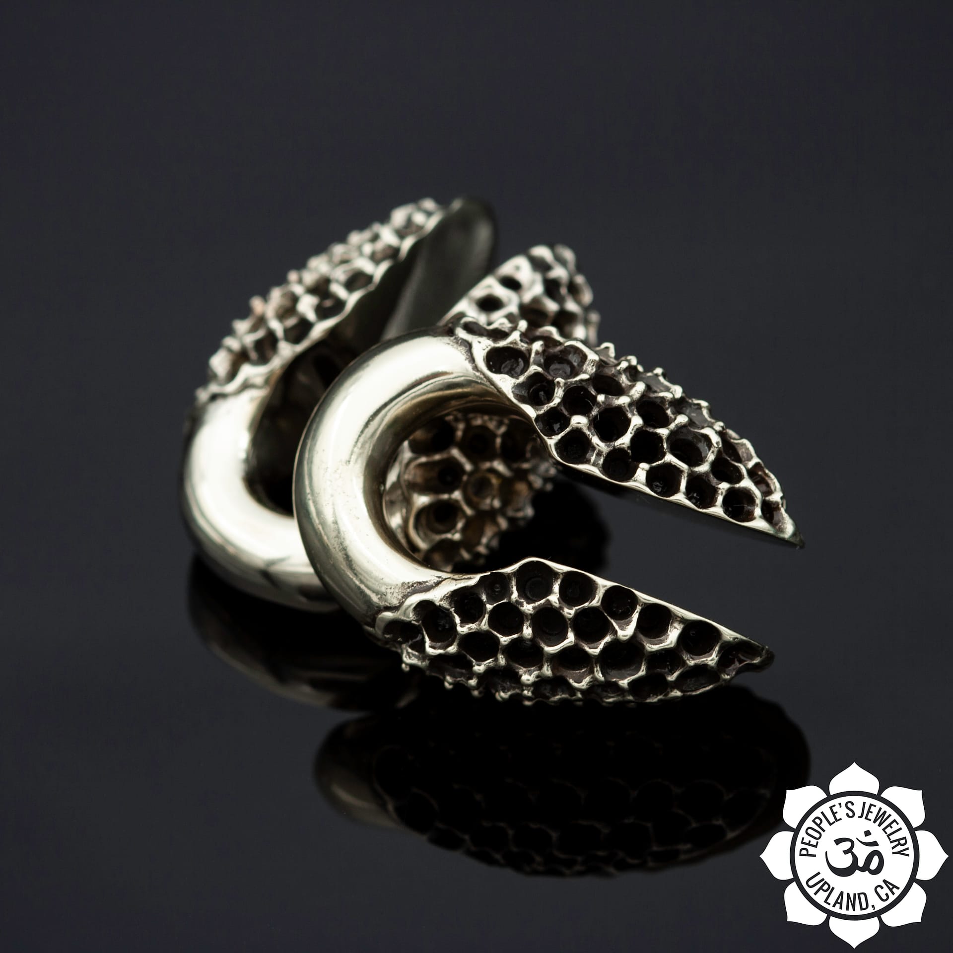 Brass Hive Keyhole Weights by Peoples Jewelry - Laughing Buddha Studios SoCal