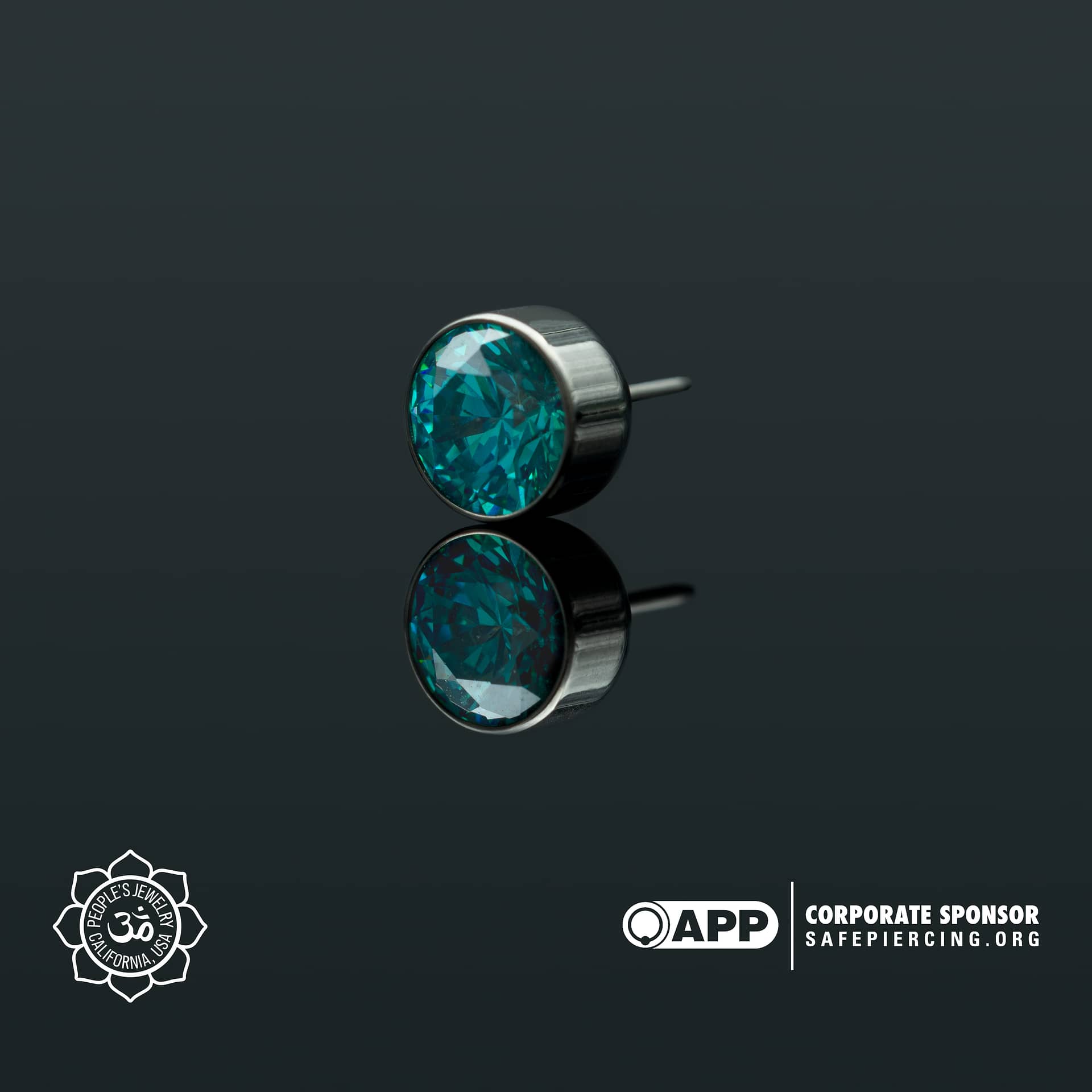 Threaded Titanium Bezel-Set Gems by Peoples Jewelry - Laughing Buddha Studios SoCal