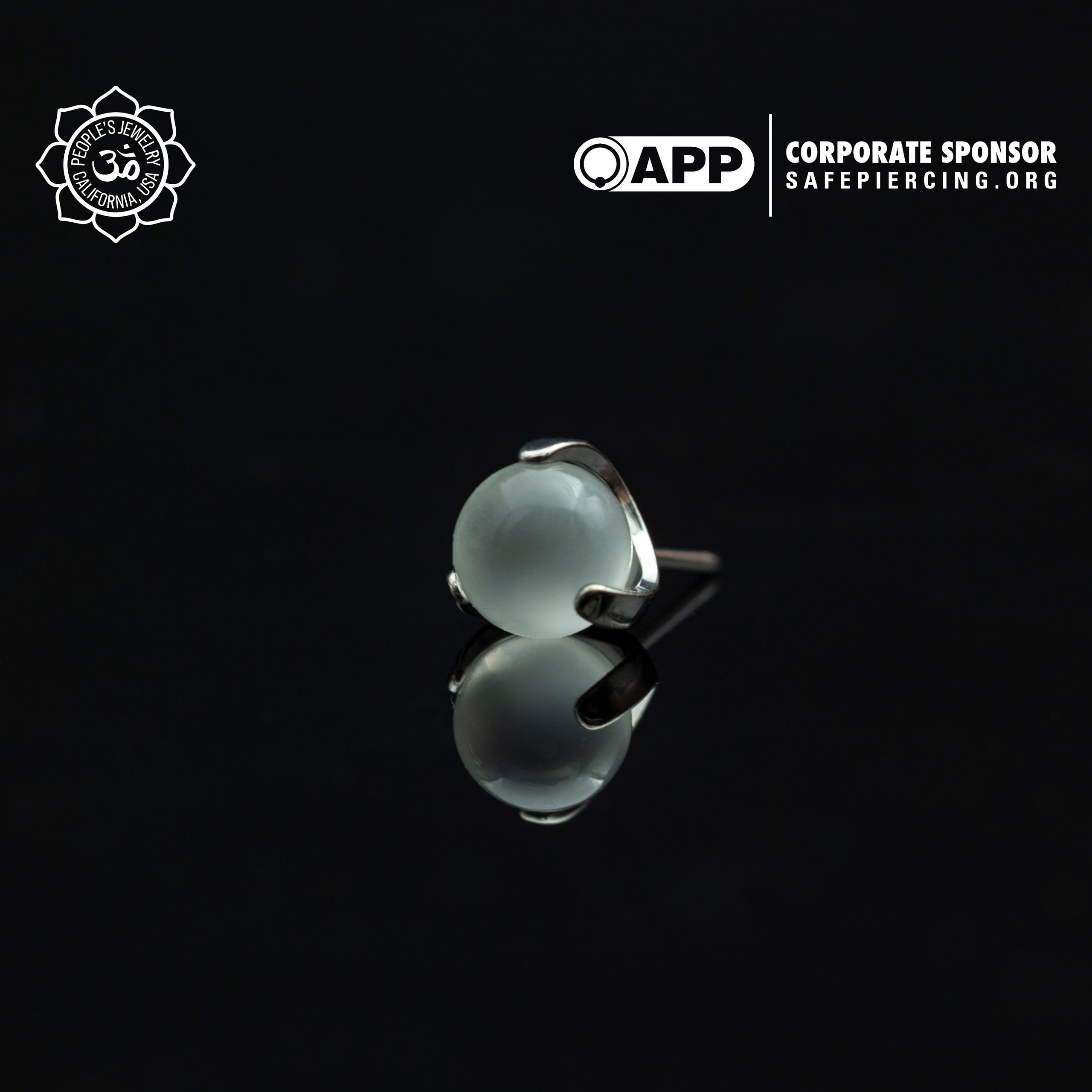 Threadless Claw-Set Natural Stone Balls by Peoples Jewelry