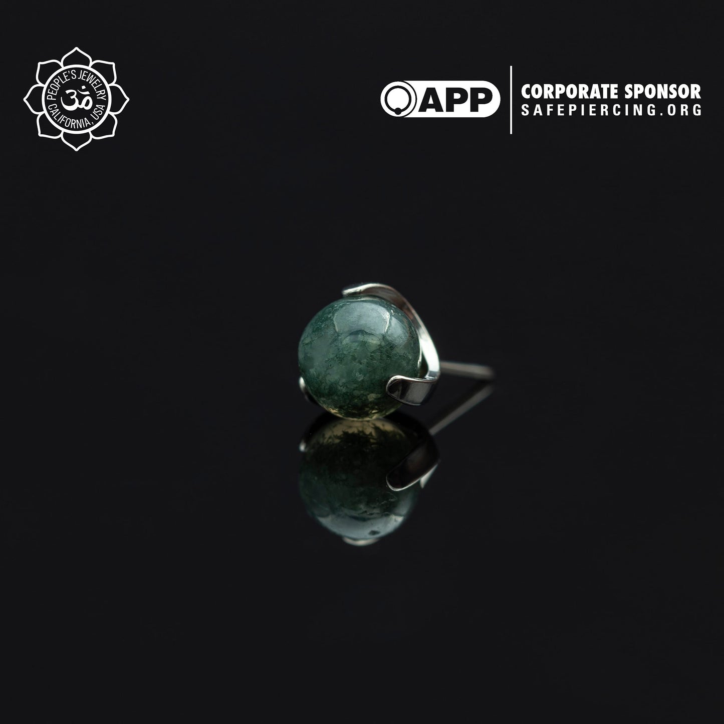 Threaded Claw-Set Natural Stone Balls by Peoples Jewelry