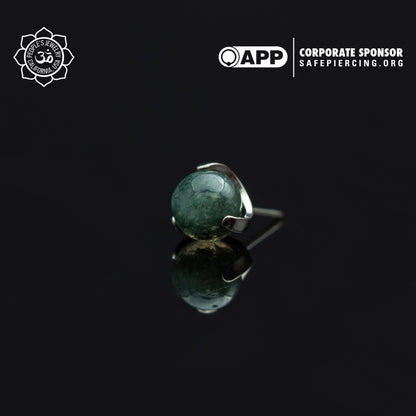 Threaded Claw-Set Natural Stone Balls by Peoples Jewelry