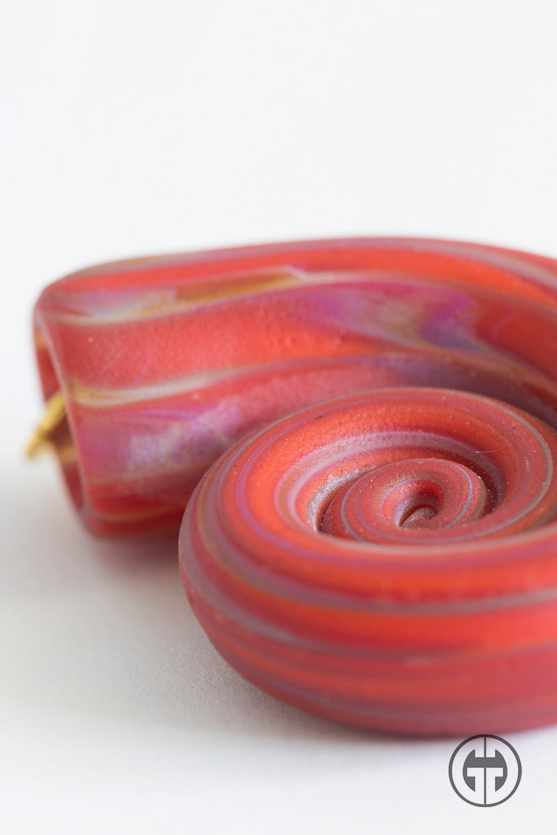 Gorilla Glass Venus Nautilus Earrings - "Passion"