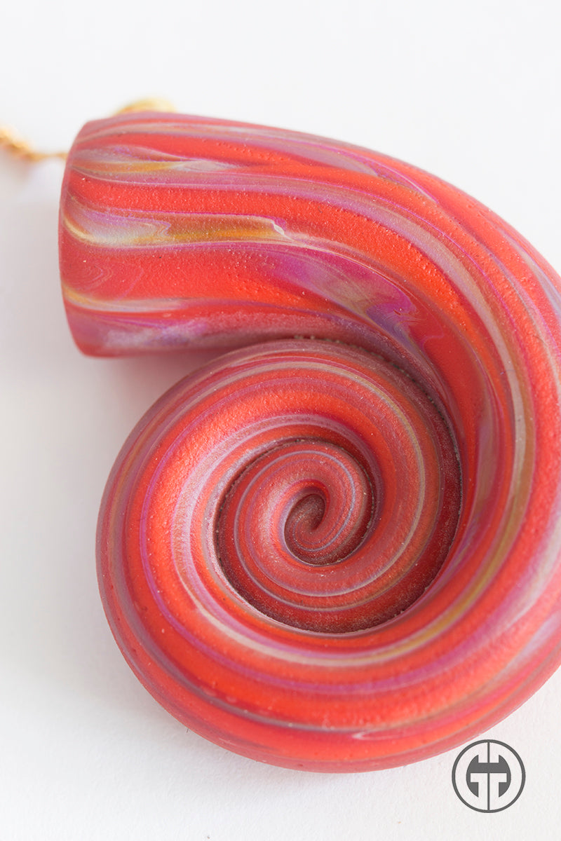 Gorilla Glass Venus Nautilus Earrings - "Passion"