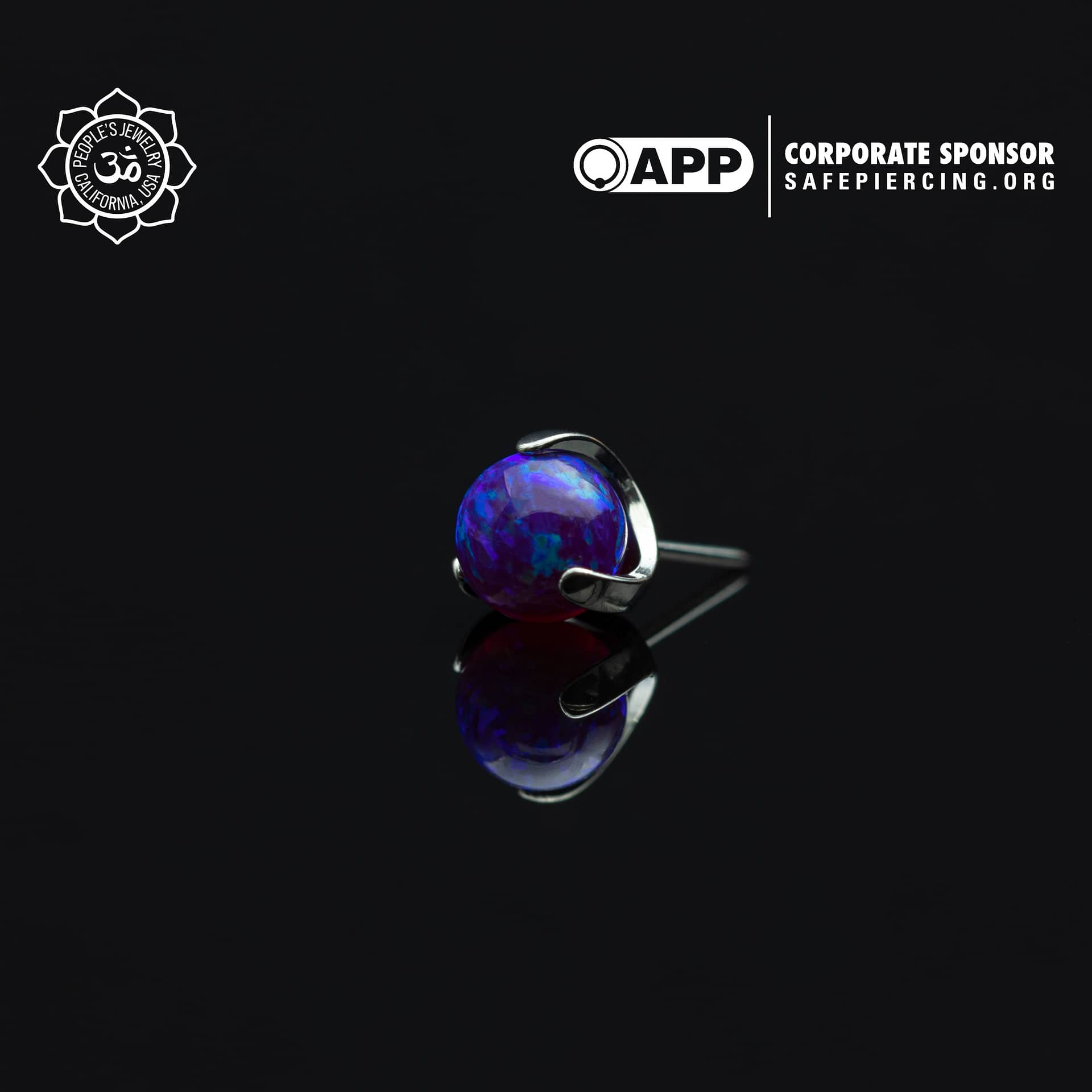 Threadless Claw-Set Opal Balls by Peoples Jewelry