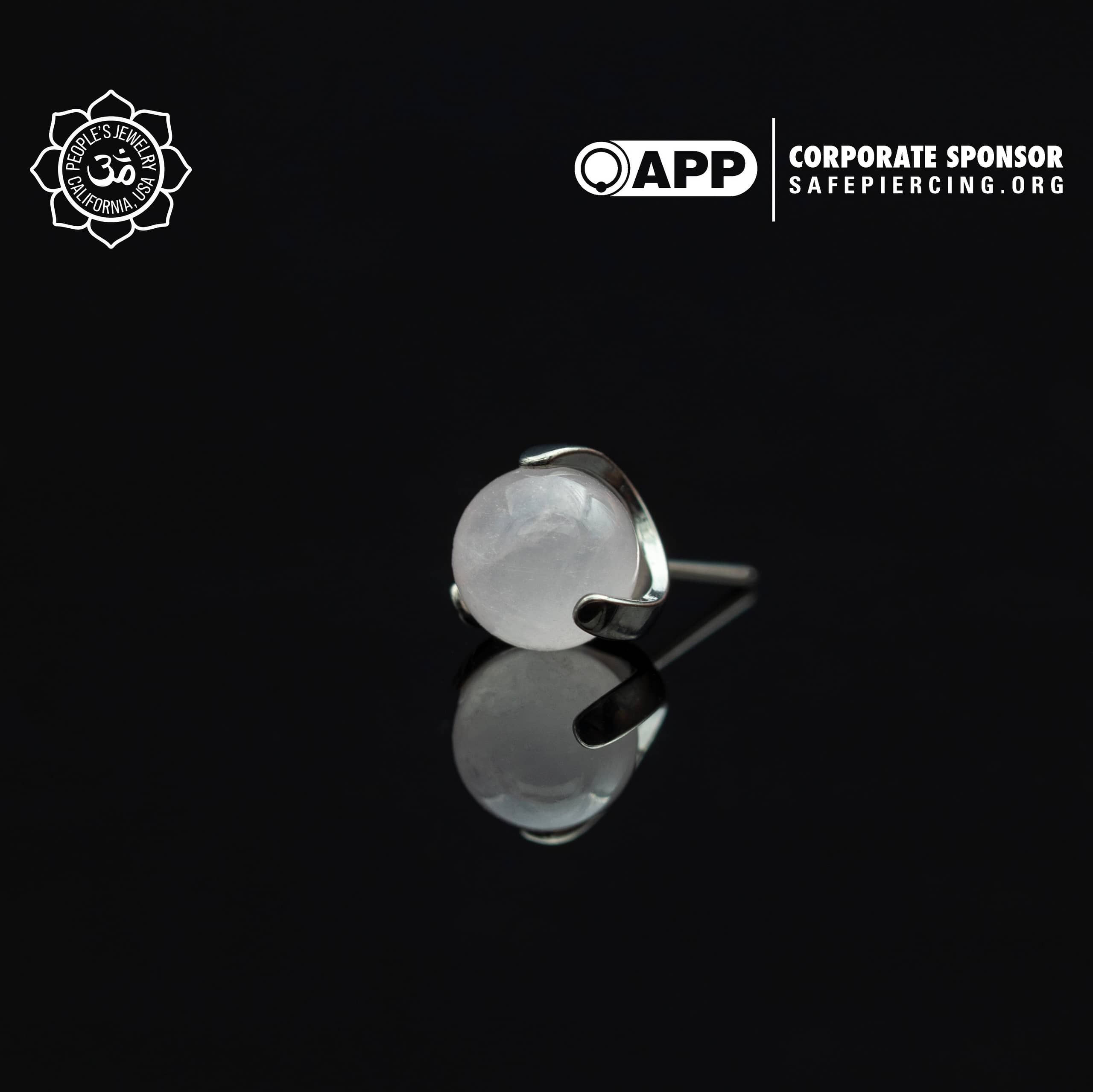 Threadless Claw-Set Natural Stone Balls by Peoples Jewelry