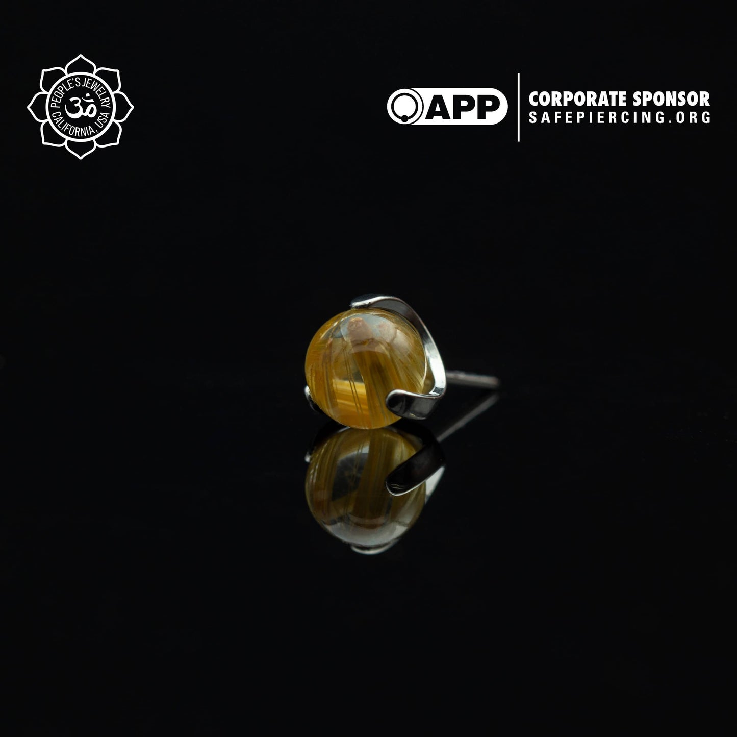 Threaded Claw-Set Natural Stone Balls by Peoples Jewelry