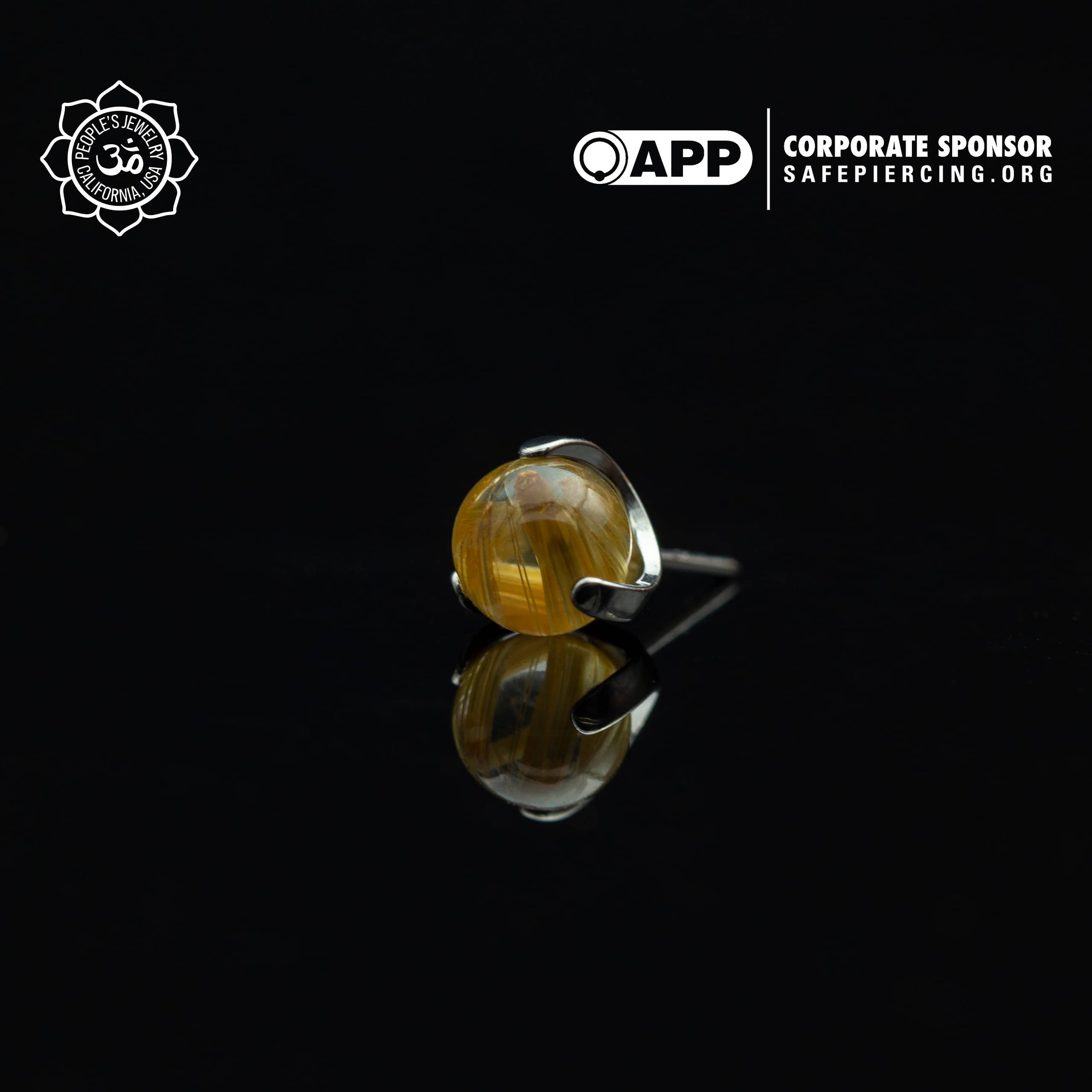 Threadless Claw-Set Natural Stone Balls by Peoples Jewelry