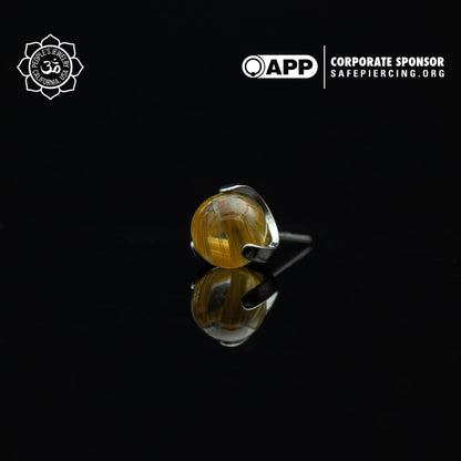 Threaded Claw-Set Natural Stone Balls by Peoples Jewelry