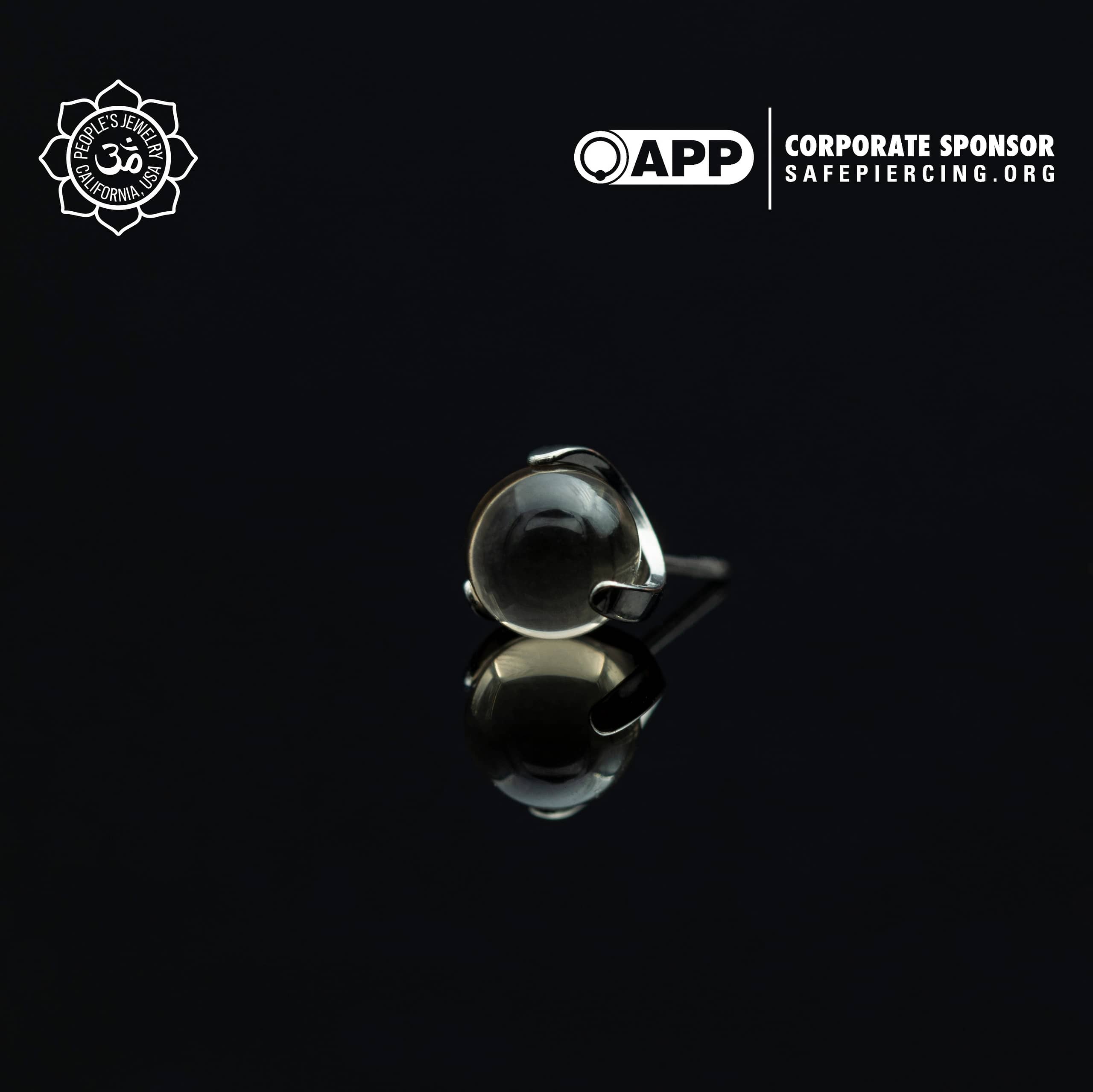 Threadless Claw-Set Natural Stone Balls by Peoples Jewelry