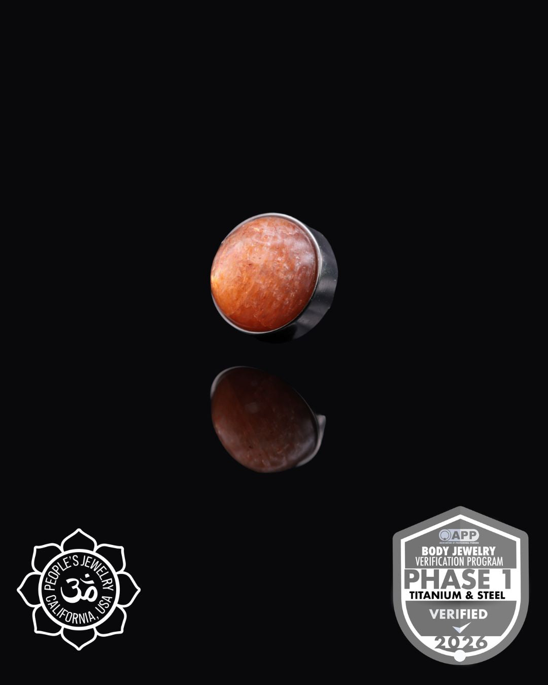 Threadless Genuine Stone Cabochon Ends by Peoples Jewelry