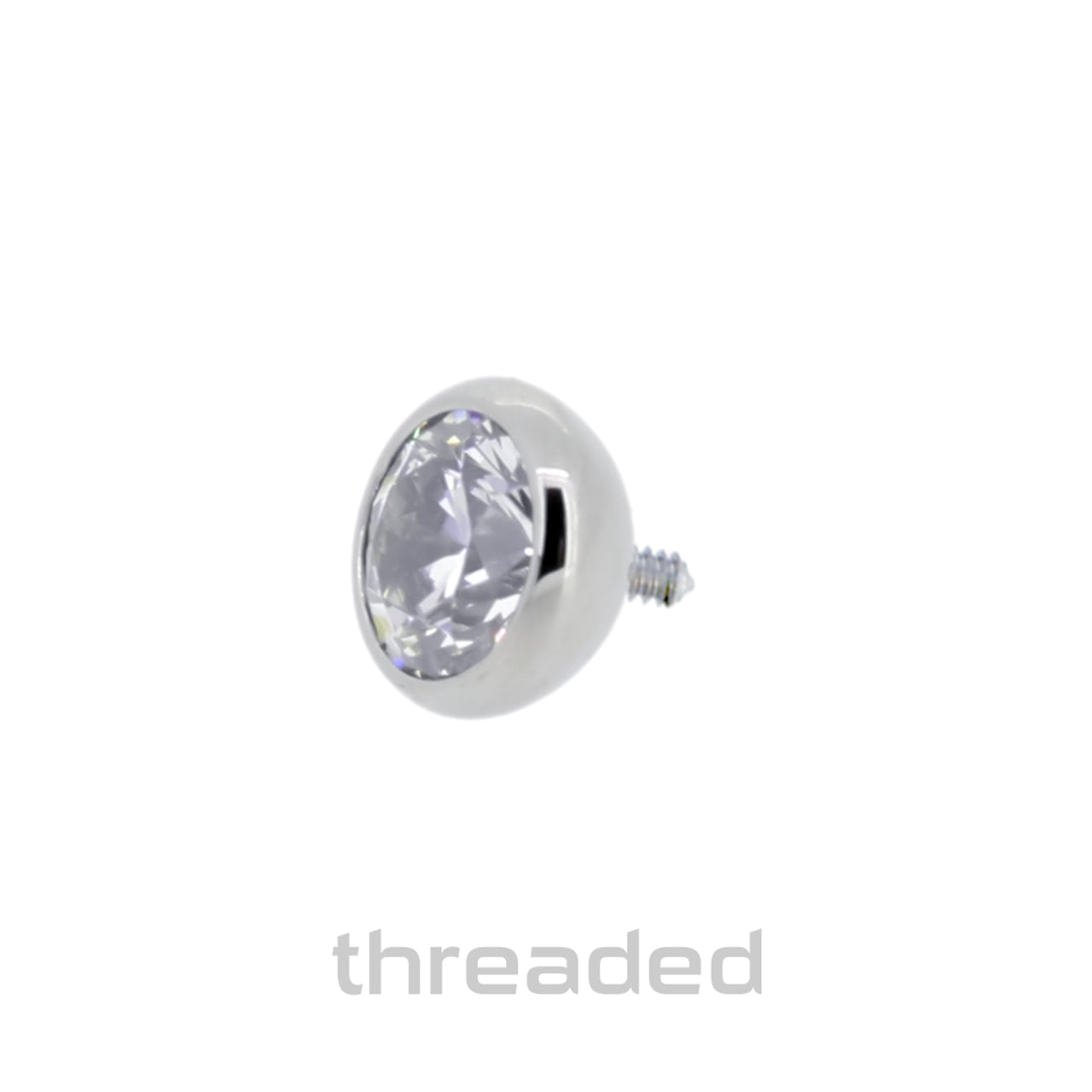Threaded Titanium Low Profile Faceted Gem Ball by Industrial Strength