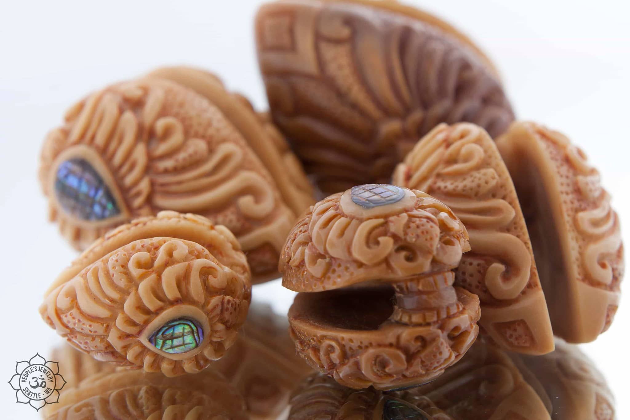 Tagua Nut Shields by Peoples Jewelry - Laughing Buddha Studios SoCal