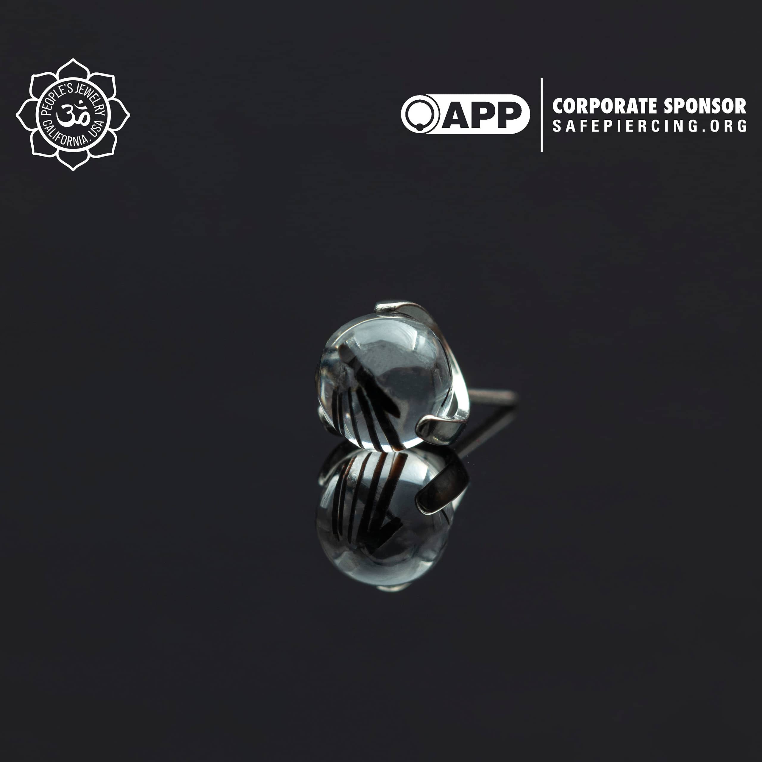 Threadless Claw-Set Natural Stone Balls by Peoples Jewelry