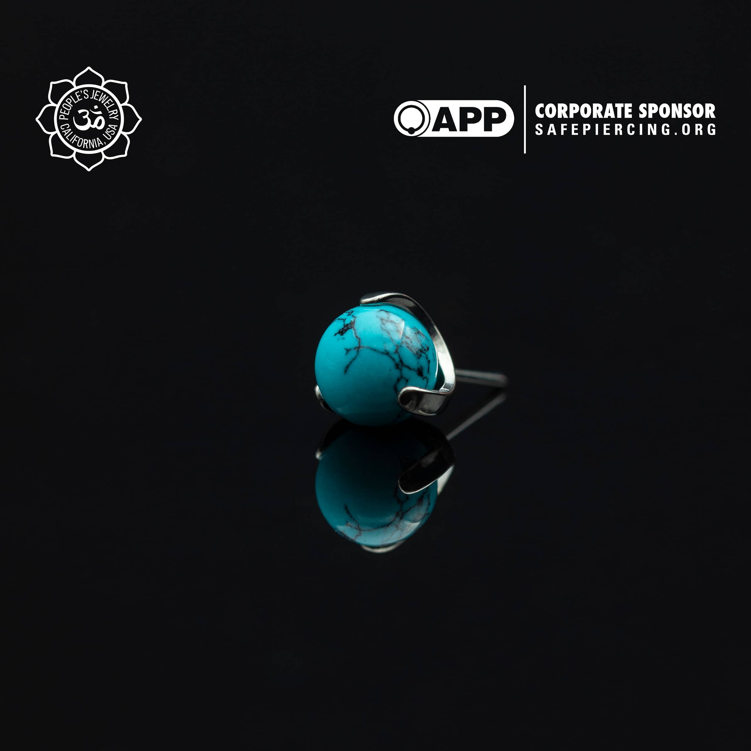 Threadless Claw-Set Natural Stone Balls by Peoples Jewelry