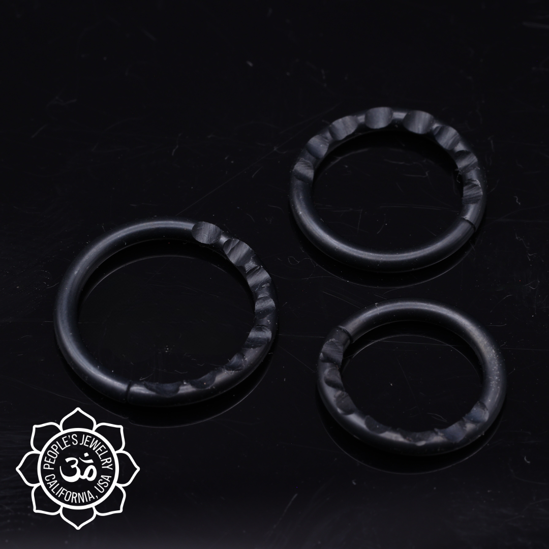 Scalloped Niobium Seam Rings - Laughing Buddha Studios SoCal