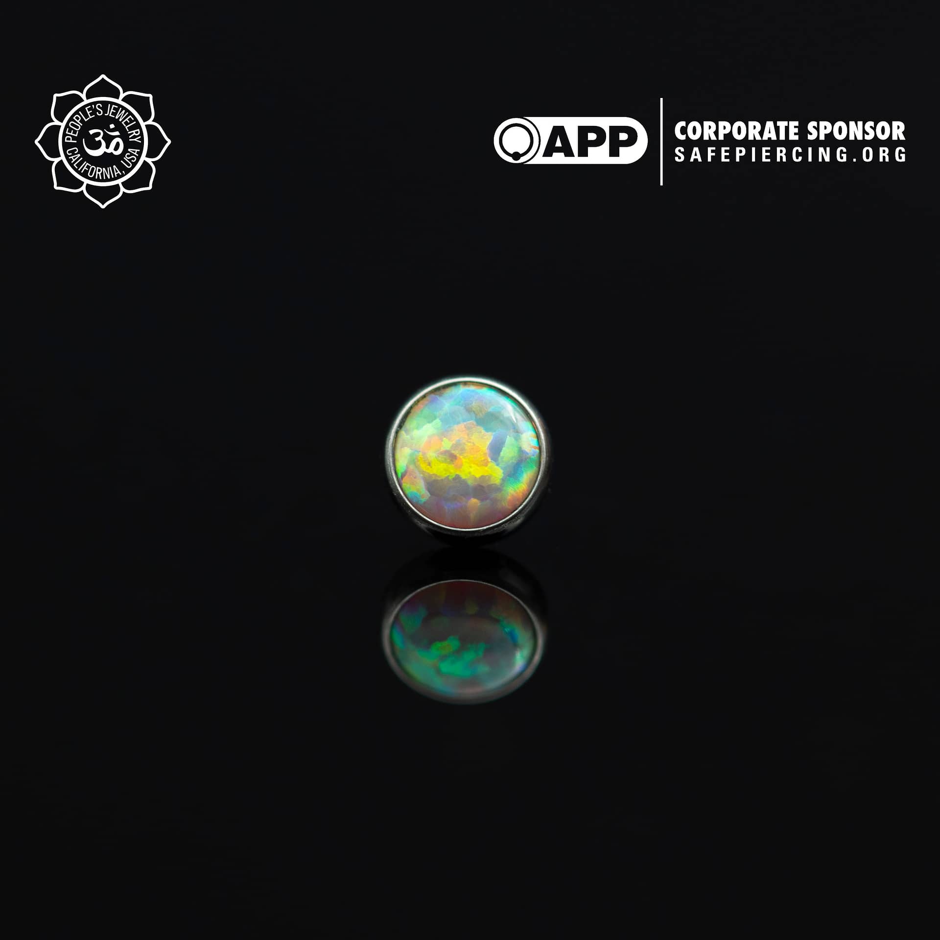 Threadless Opal Cabochon Ends by Peoples Jewelry (5mm) - Laughing Buddha Studios SoCal