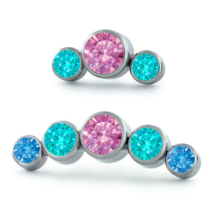 Neometal - Dreamland Bezel Set Gem Cluster - Curved