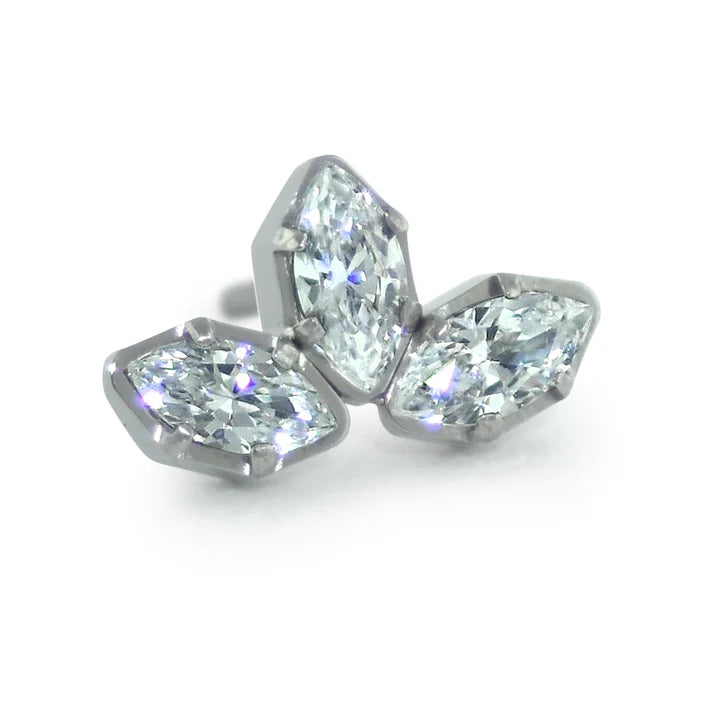 Neometal - Titanium Marquise Cut Gem Fan Clusters