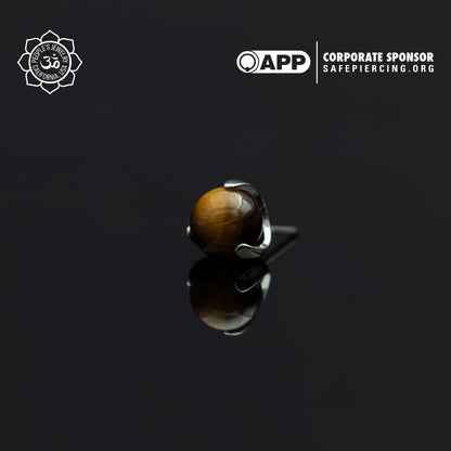 Threaded Claw-Set Natural Stone Balls by Peoples Jewelry