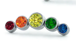 Bezel Gemmed Curved Cluster by Neometal