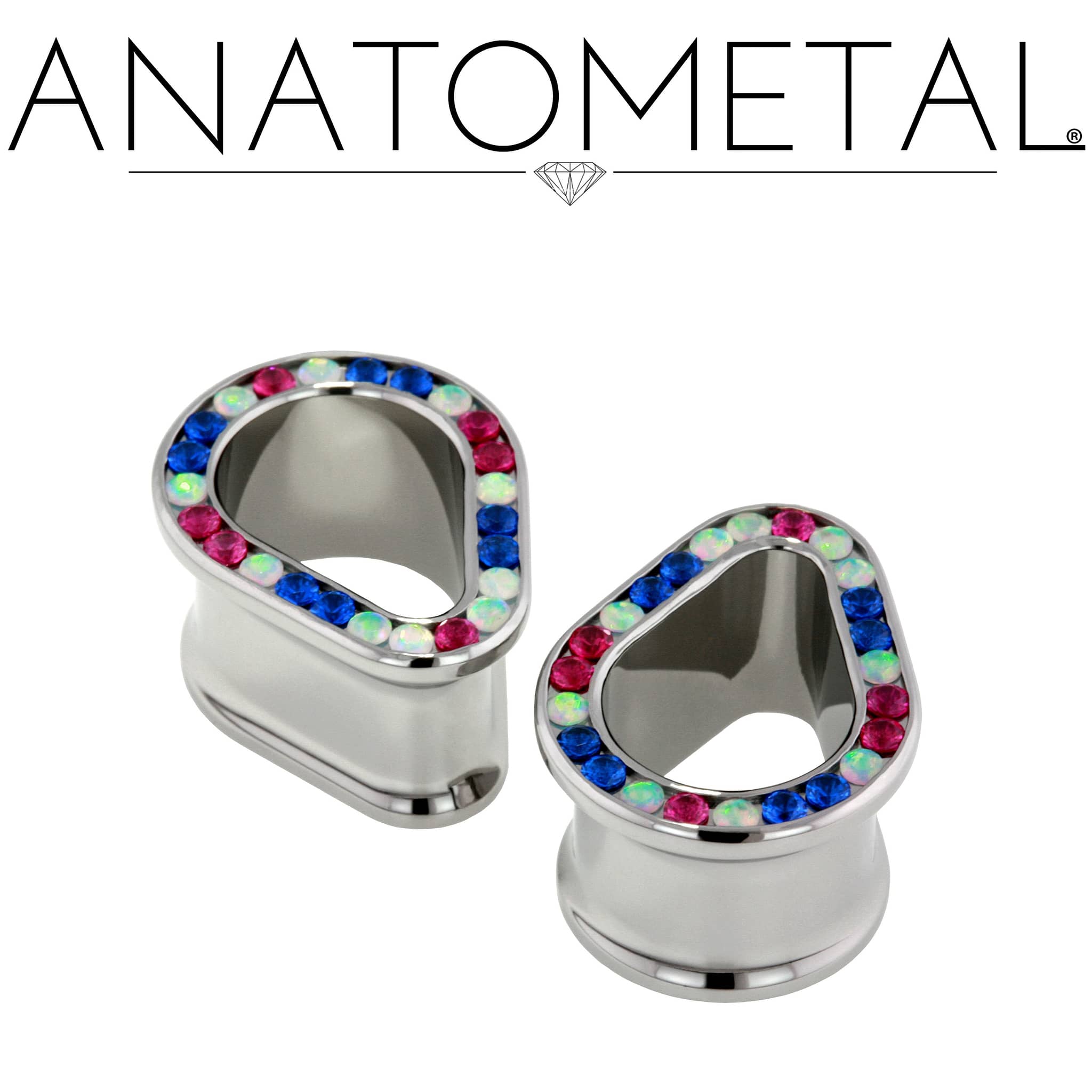 Gemmed Teardrop Eyelets by Anatometal - Laughing Buddha Studios SoCal