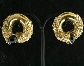 Intricate Brass Coils with Onyx by People's Jewelry - Laughing Buddha Studios SoCal