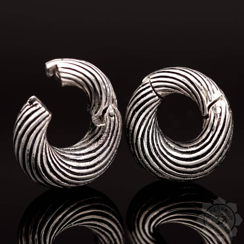 Hinged Brass Rings - Stripes by Peoples Jewelry - Laughing Buddha Studios SoCal