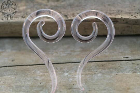 Long Glass Solid Color Spirals