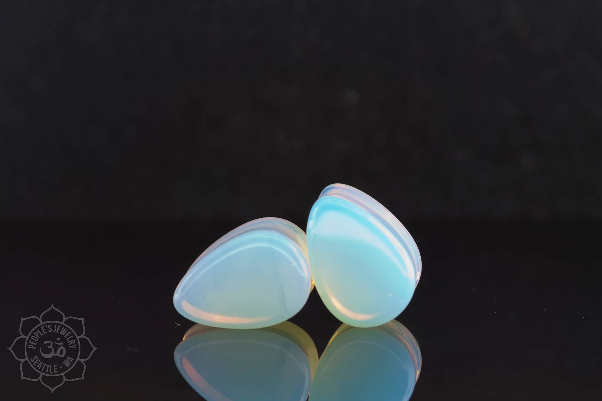 Double Flared Opalite Teardrops by Peoples Jewelry - Laughing Buddha Studios SoCal