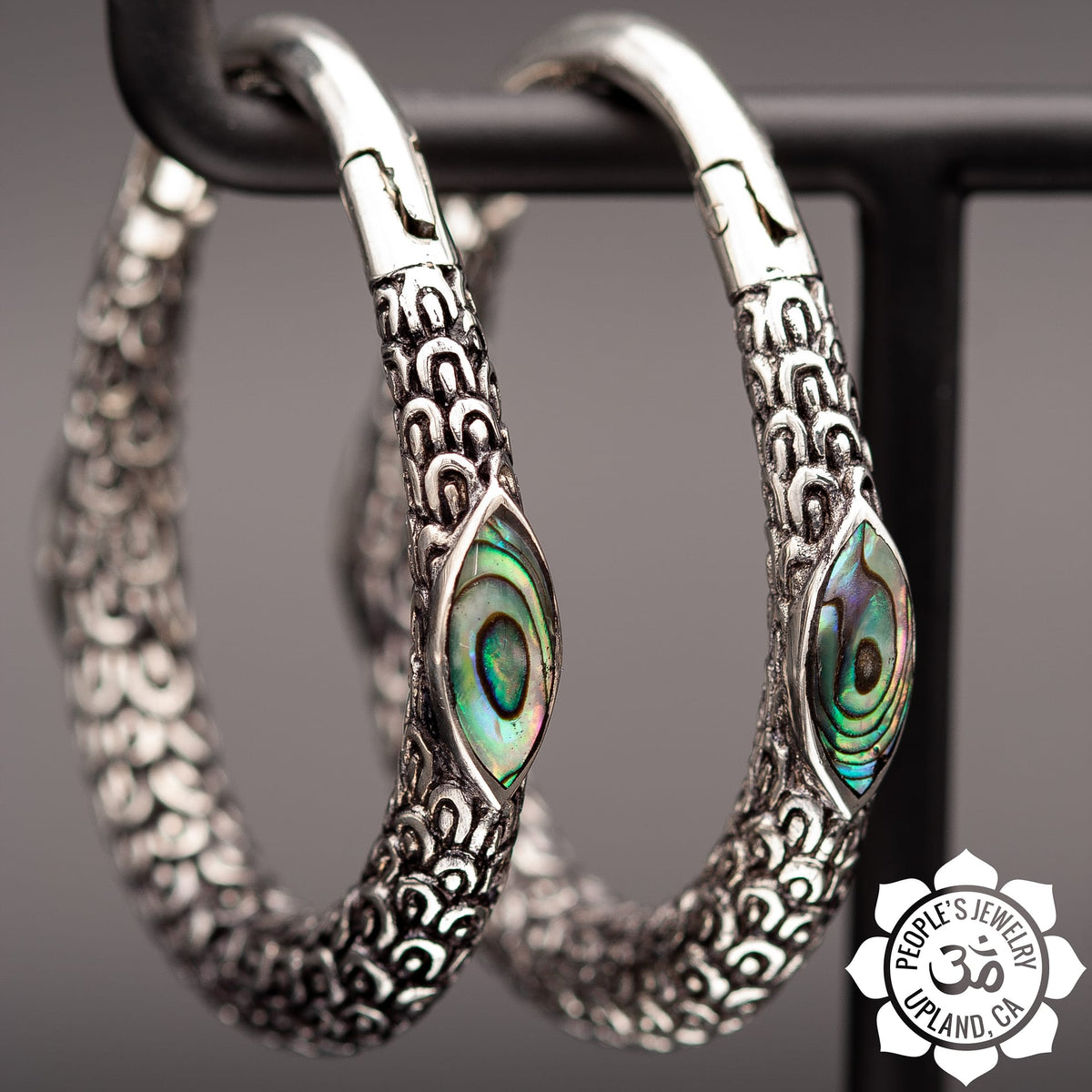 Brass Marquise Clickers with Inlay by Peoples Jewelry - Laughing Buddha Studios SoCal