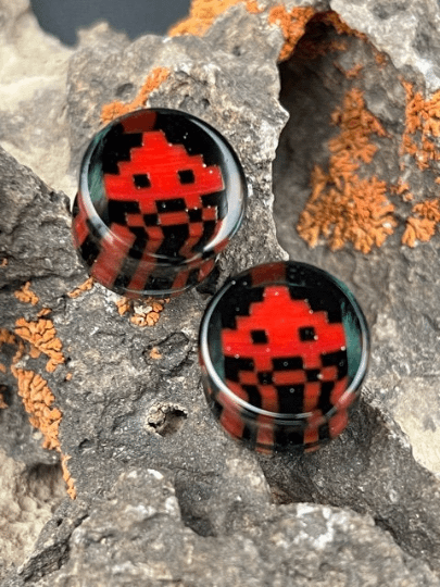 Space Invader Plugs by Gorilla Glass - Laughing Buddha Studios SoCal
