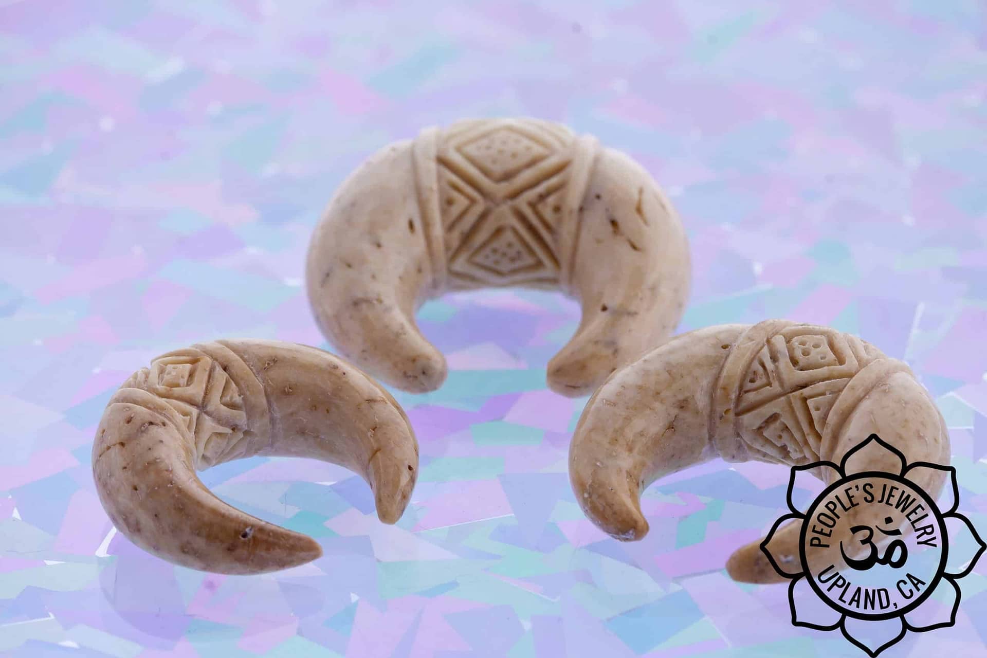 Fossilized Bone Carved Septum Pincher by Peoples Jewelry - Laughing Buddha Studios SoCal