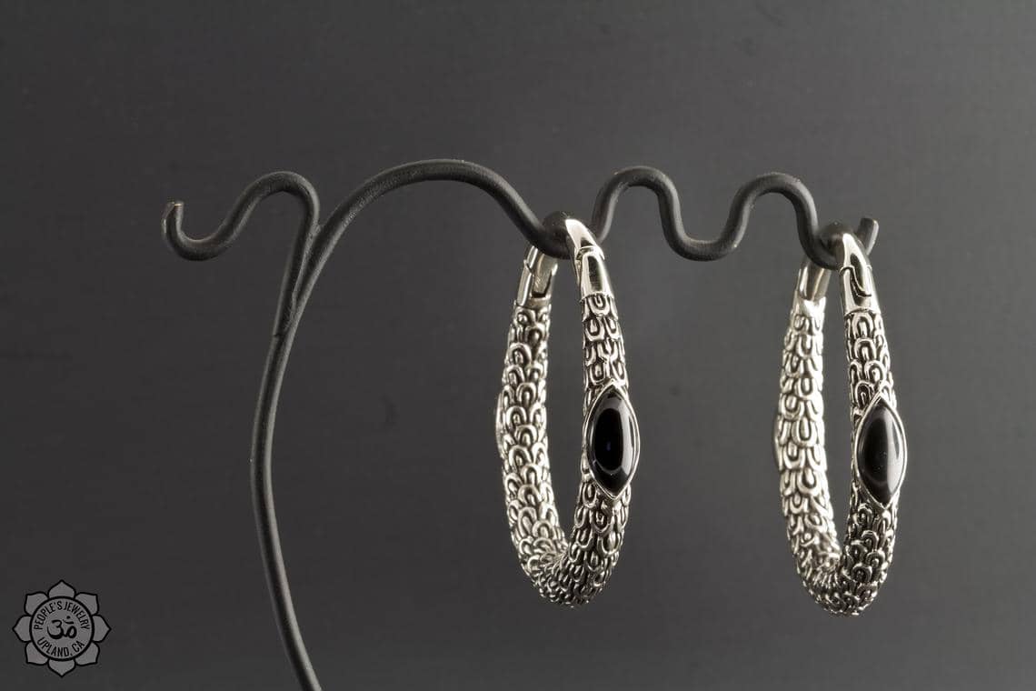 Brass Marquise Clickers with Inlay by Peoples Jewelry - Laughing Buddha Studios SoCal